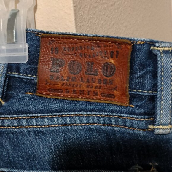 Polo Ralph Lauren 018 Slim Straight Blue Denim Jeans 40x32 Riverside Wash - Picture 10 of 16